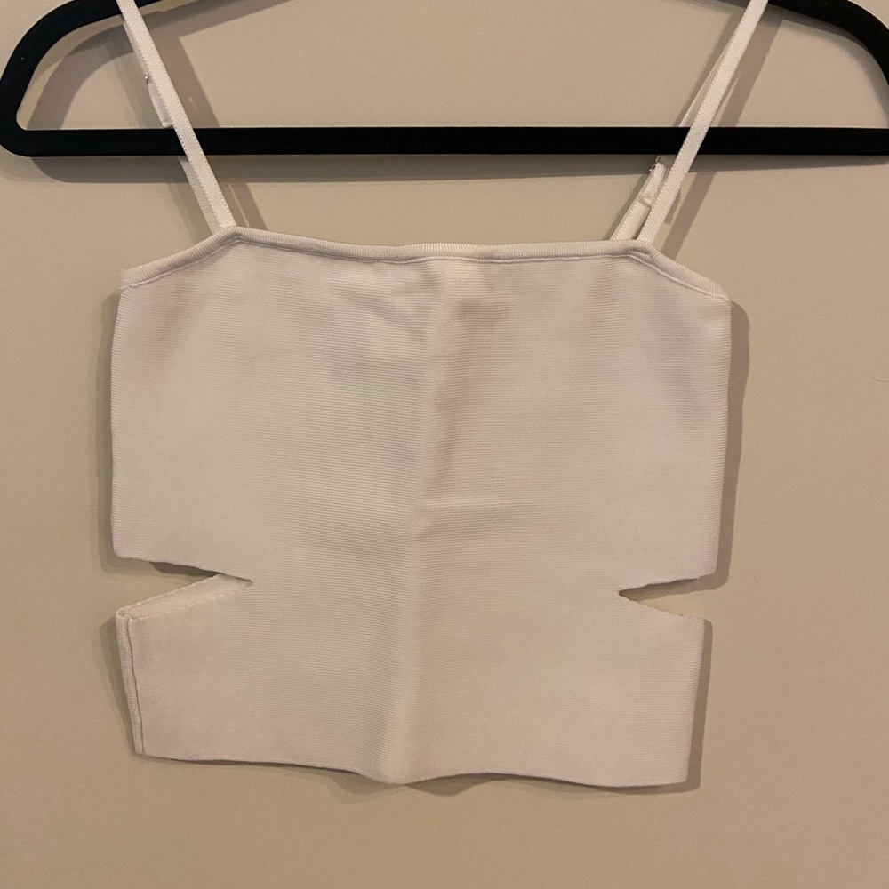 White LF crop top